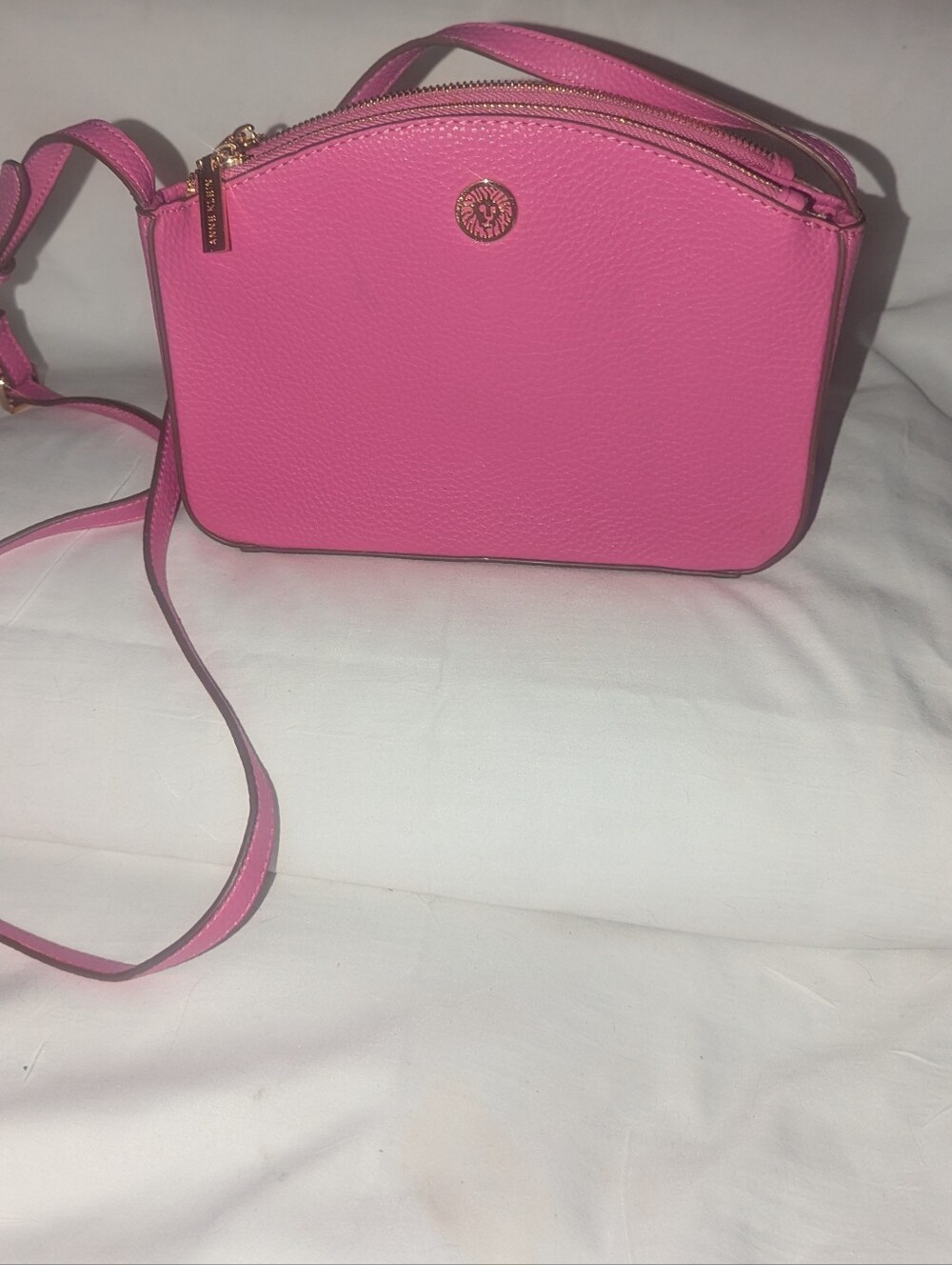 Anne Klein Hot Pink Crossbody with Coordinating Silk Scarf
